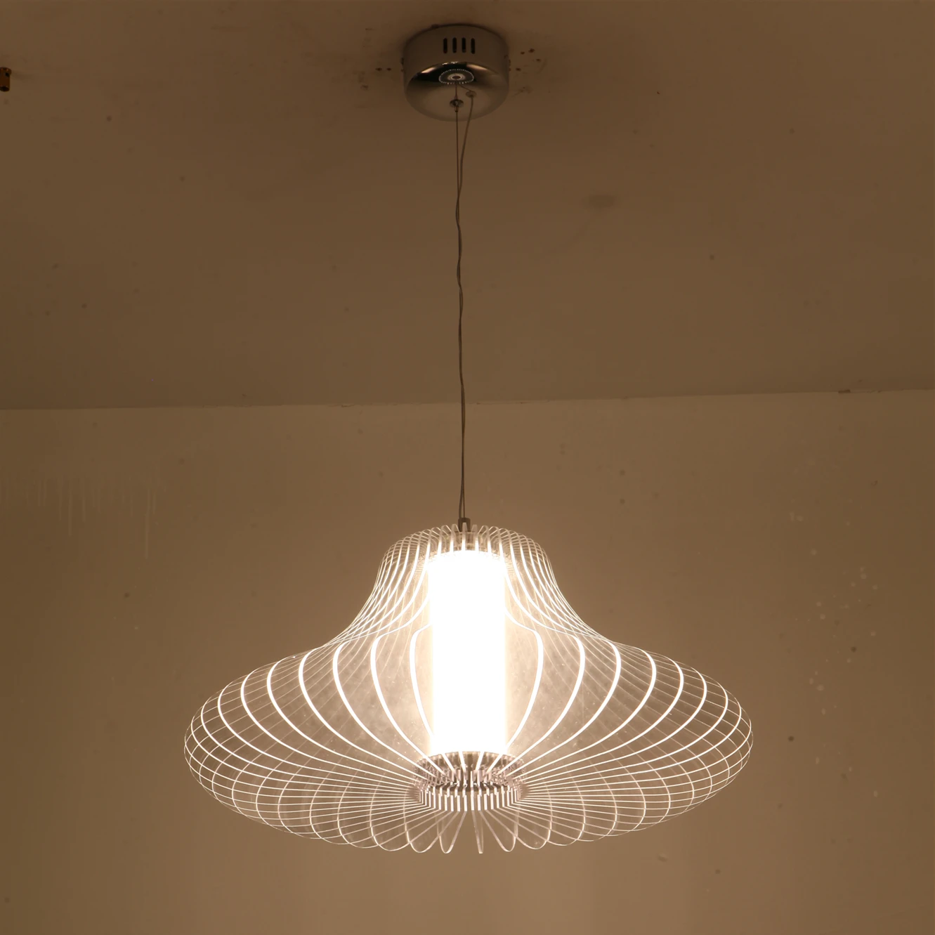 Zhongshan European simple modern indoor living room led white pendant light chandelier