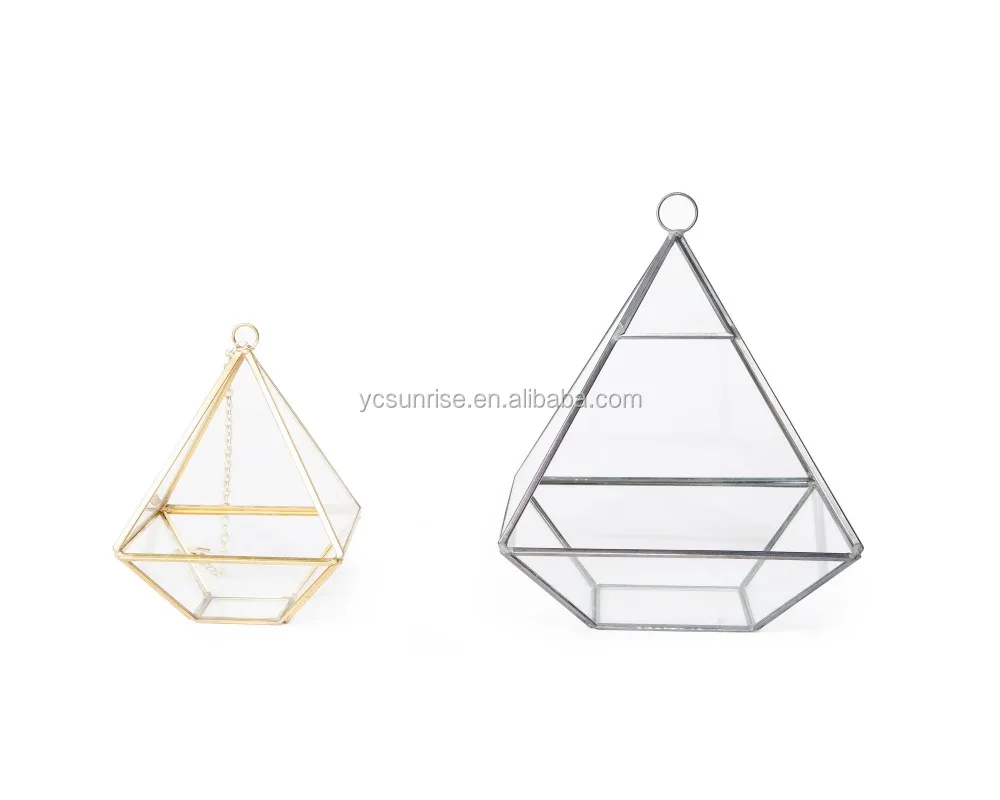 High quality clear glass geometric terrarium / glassware for home decor with best price