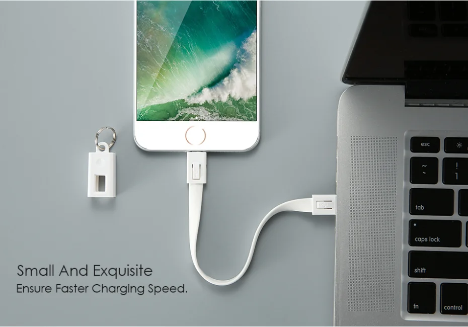 Factory cheap price 8 pin USB Cable for iPhone 7 6 6s Plus 8 Mini Keychain Micro USB Cable for Samsung charger - ANKUX.COM