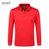 High quality custom logo men shirt long sleeve,pure color polo shirt long sleeve sport shirt for men