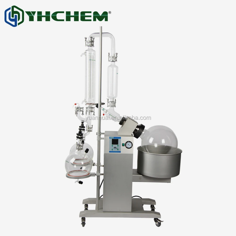 Vacuum glass fractional distillation units with water bath