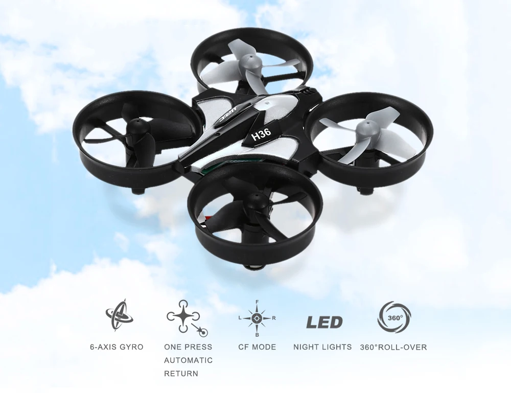 JJRC H36 RC Drone Dron 2.4GHz 4CH 6 Axis Gyro RC Quadcopter with Headless Mode  Speed Switch Drones LED Light Flying Helicopter (4)