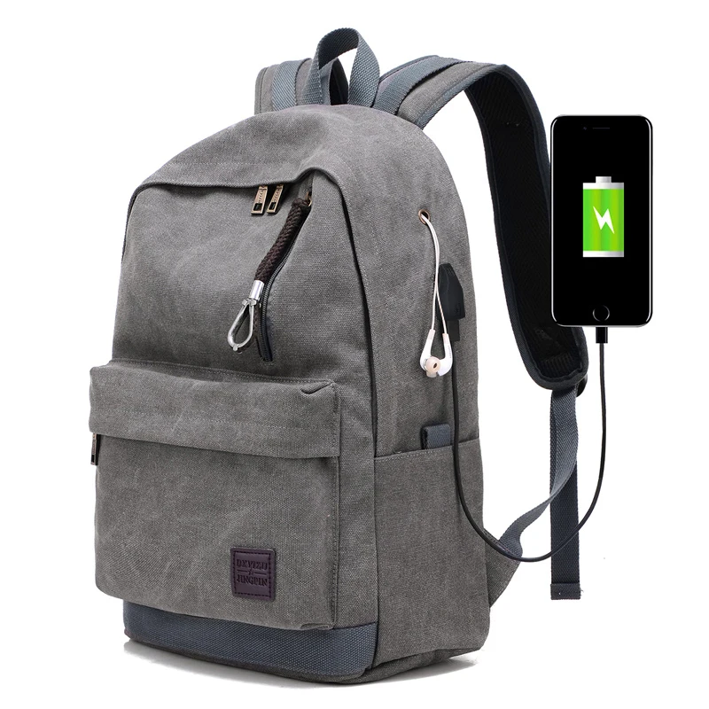 Hot selling Leisure Fashion College Student School Canvas laptop backpack wear waterproof Backpack with USB charging, Gray, black,brown
Hot selling Leisure Fashion College Student School Canvas laptop backpack wear waterproof Backpack with USB charging, Gray, black,brown