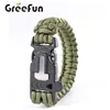 4 in 1 Military 550 Paracord Survival Bracelet , 300 Colors Parachute Cord Bracelets With Fire Starter , Flint , Whistle , Knife