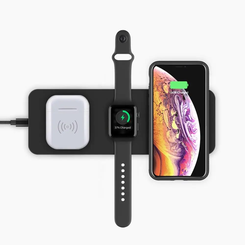 New design and high quality mobile phone fast 3 in 1 wireless charger stand, Silver
New design and high quality mobile phone fast 3 in 1 wireless charger stand, Silver