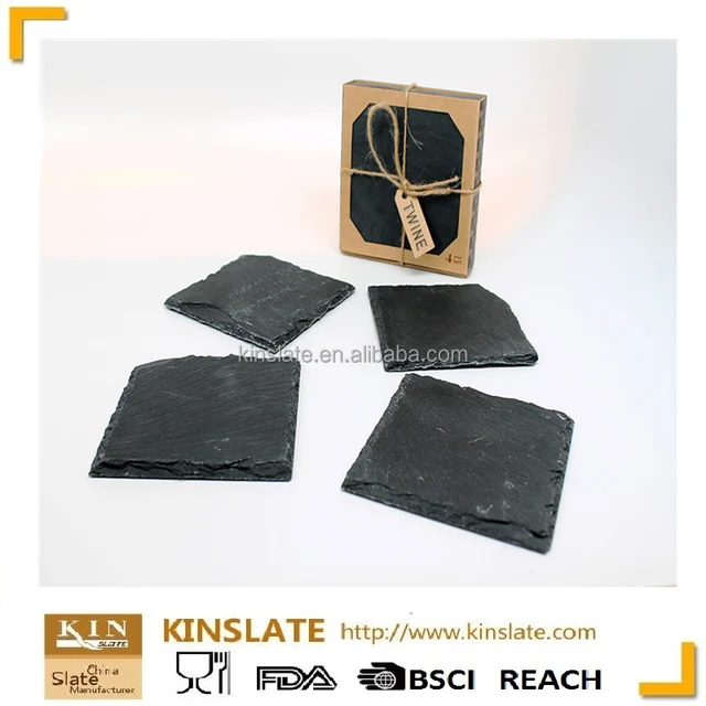 2017 gift new crafted irregularities slate coaster set wine