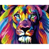 lion head impressionist animal oil painting,oil painting by numbers abstract colorful animal