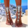 One Pcs Long Summer Vacation Anklets Bracelet Sandal Sexy Leg Chain Women Boho Crystal Anklet Statement Jewelry