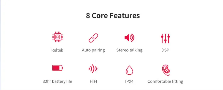 QCY QS2 TWS Bluetooth V5.0 Hoofdtelefoon 3D Stereo Sport Draadloze Koptelefoon met Dual Microfoon QCY T2C - ANKUX.COM