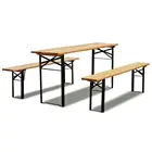 176CM Outdoor Folding Wooden Beer Set Garden Table Bench