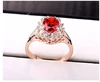 18k rose gold plated jewellery rings red gems stone ring Ali online shop yiwu