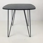 YCS18526 laptop wooden bed table black glass teapoy iron round table