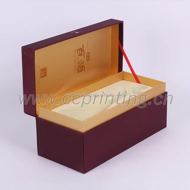 luxury branded red paper packing box wine paper wine gift box