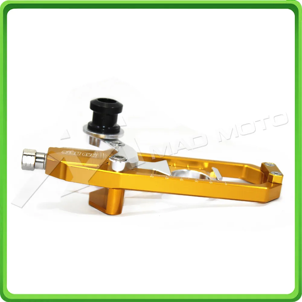 Motorcycle Chain Tensioner Adjuster with paddock bobbins kit for Suzuki GSXR1000 GSXR 1000 GSX-R1000 2007 2008 07 08 Gold&Silver (11)