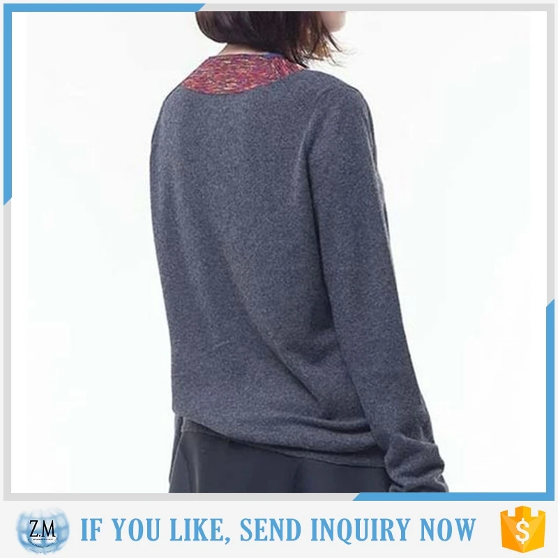 Cashmere women knitting patterns bat sleeve sweater for ladies