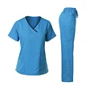 good quality V neck hospital fashionable scrubs uniforms nursing