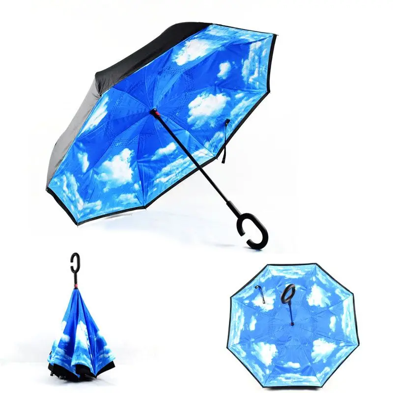2020 Newest windproof double layer C-handle customize logo inverted umbrella, Customize or mix colors in stock
2020 Newest windproof double layer C-handle customize logo inverted umbrella, Customize or mix colors in stock