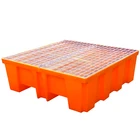 4 drum spill pallet orange with Galvanized Steel Grating