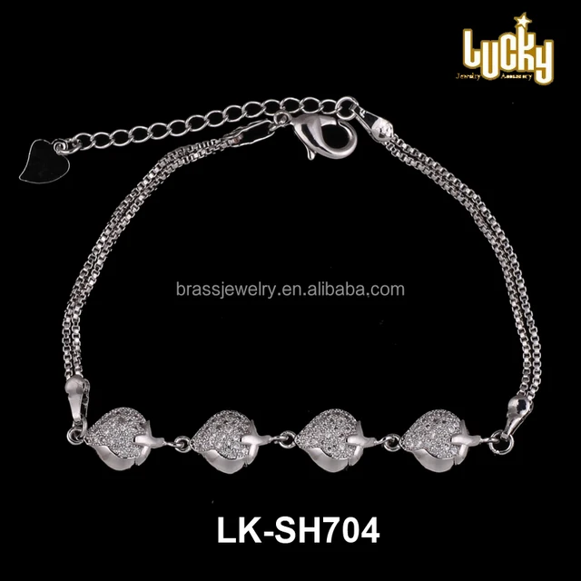 jewelry silver plated zircon pave brass copper alloy tennis