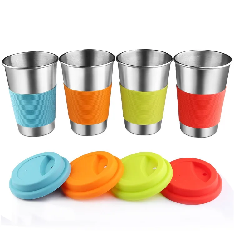 Reusable Travel Cup Custom LOGO Stainless Steel Coffee Cup Pint Glass With Silicone Sleeve Lid
Reusable Travel Cup Custom LOGO Stainless Steel Coffee Cup Pint Glass With Silicone Sleeve Lid