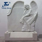 White marble angel tombstone headstone gravestone