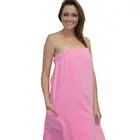 Women Magic Soft Microfiber Wrapped Chest Bathrobe Absorbent Bath Towel Dress