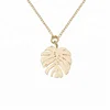 Bohemian jewelry 14k gold plated leaf minimal necklace sterling silver