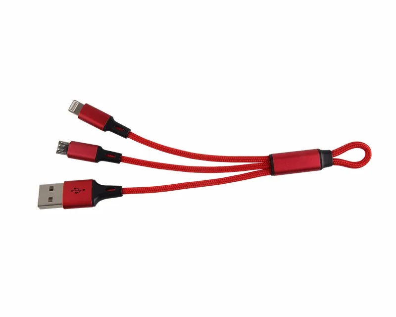 BSCI Shenzhen Factory 3 in 1 Flat usb charger cable android, Type C - ANKUX.COM