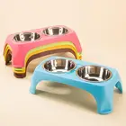 Pets Dog Cat Puppy Anti Skid Stainless Steel Travel Feeding Food Water Bowl Dish