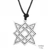 GX0064 Trade assurance Nordic Viking Style Diamond shaped pendant Amulet Vintage fashion style Necklace Hand knotted jewelry