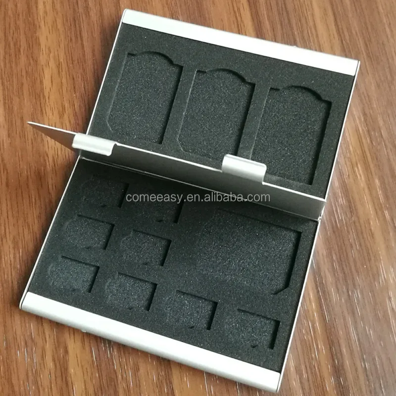 wholesale business custom metal aluminum micro nano sim SD card holder/cardscase Aluminium Alloy silver Color 8TF + 4SD
wholesale business custom metal aluminum micro nano sim SD card holder/cardscase Aluminium Alloy silver Color 8TF + 4SD