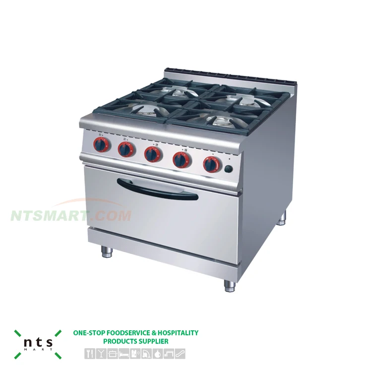 Industrial 4 Gas Burner With Gas Oven Induction Cooker With Gas