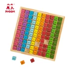 Hot selling children educational play board toy wooden block multiplication table for kids