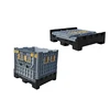 Stacked and foldable plastic pallet bin for auto parts storing and shipping