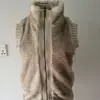 customized unique novelty ladies sleeveless fur trim jacket cardigan sweater