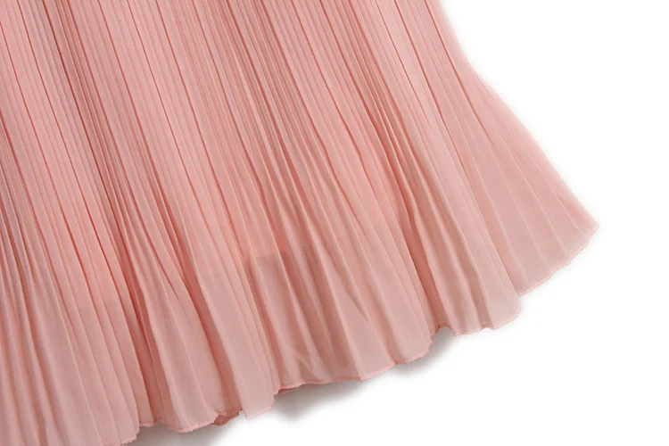 2016 Latest Designs women gender Summer Mint green Sleeveless Round neck women dress pleated Chiffon Vest dress for women