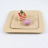 Natural cake snack sushi food serving tray round square bamboo plates