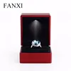 FANXI China Wholesale Market Red Rubber Lacquer Engagement Ring Case Ring Box With Light
