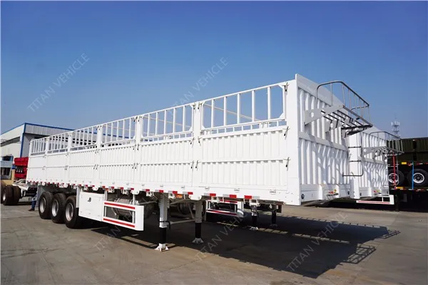 Multi function 3 Axles Flatbed Side Wall fence Cargo semi trailer