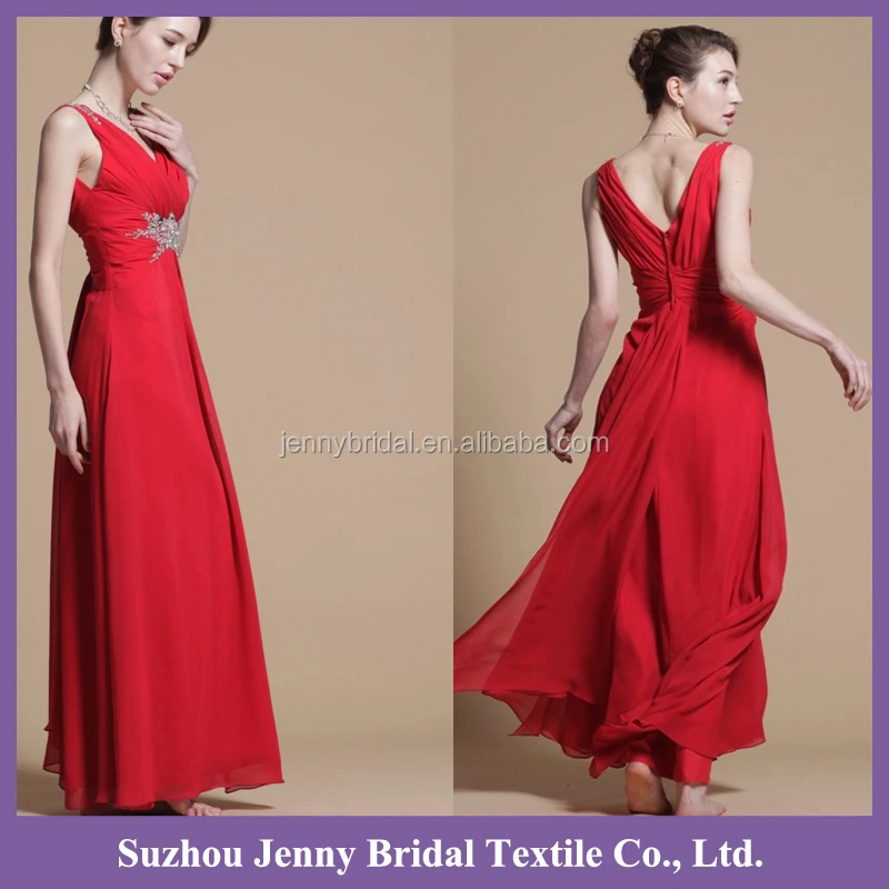 DH107 2015 NEW simple Red formal sleeveless bridemaid dress