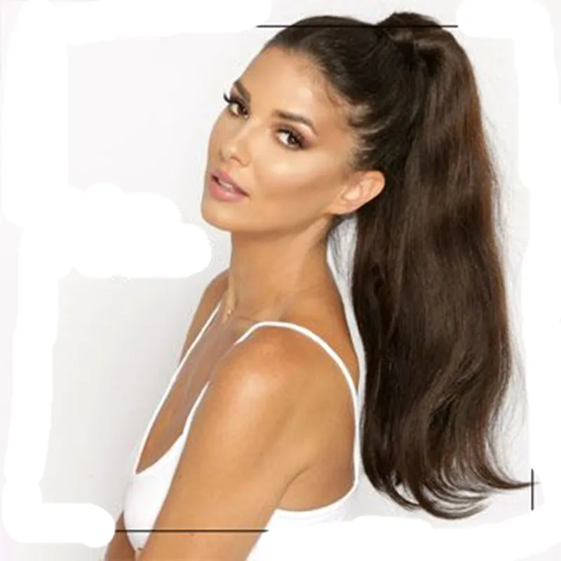 Sleek Straight 1b 18 Inch Peruvian Hair Silk Ponytail Buy Pony
