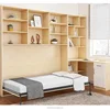 Wood Color Pull out Beds for Small Spaces,Smart Home Single Murphy Bed Hidden