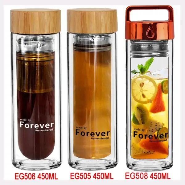 

Custom clear glass tea strainer infuser tumbler insulated double wall borosilicate glass coffee travel mug with filter and lid, Natural transparent