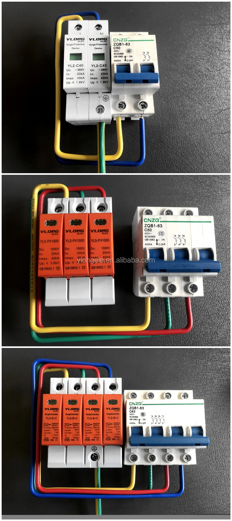 ylong ce 新设计 1   2 型电源浪涌保护器 2 相 yl9