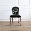 vintage rubber wood canvas upholstery dinning chair