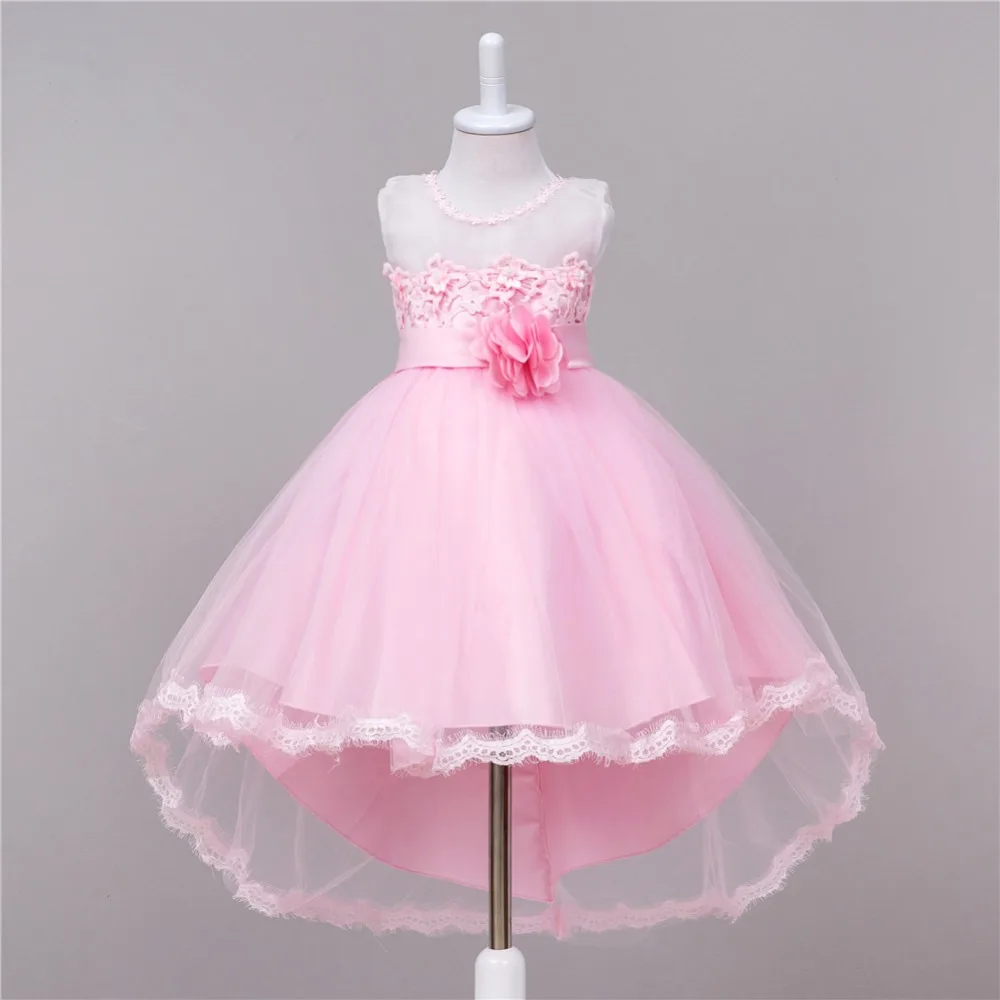2018 Baby Fancy Girls Party Dress Children Frocks Designs / Hot Selling Lace Dresses for Girls 3 colors