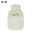 Plush cover with pompoms Hot Water Bottle