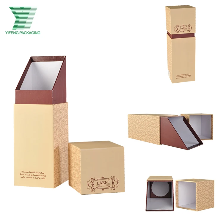 elegant gift paper cardboard rigid wine bottle packaging box