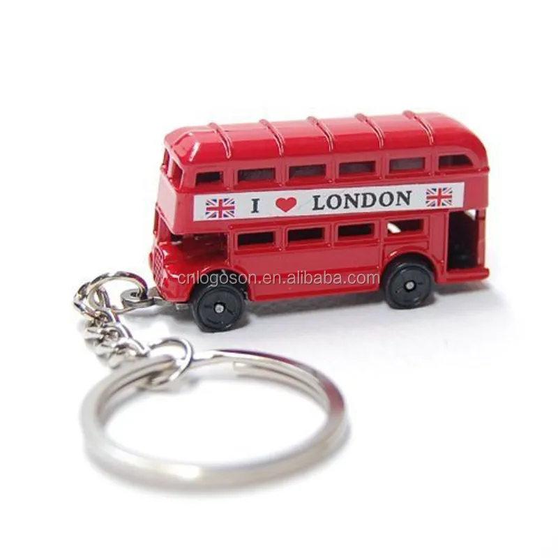 Rouge Londres Autobus À Deux Étages En Métal Moulé sous Pression 3d souvenir porte-clés