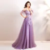 Lavender Purple Camisole Dress Long Fairy Princess Ball Gown with Pearls